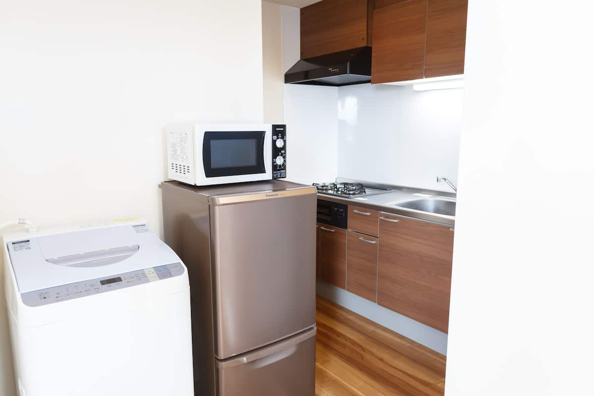 corner twin room | private kitchen | fridge, microwave, electric kettle