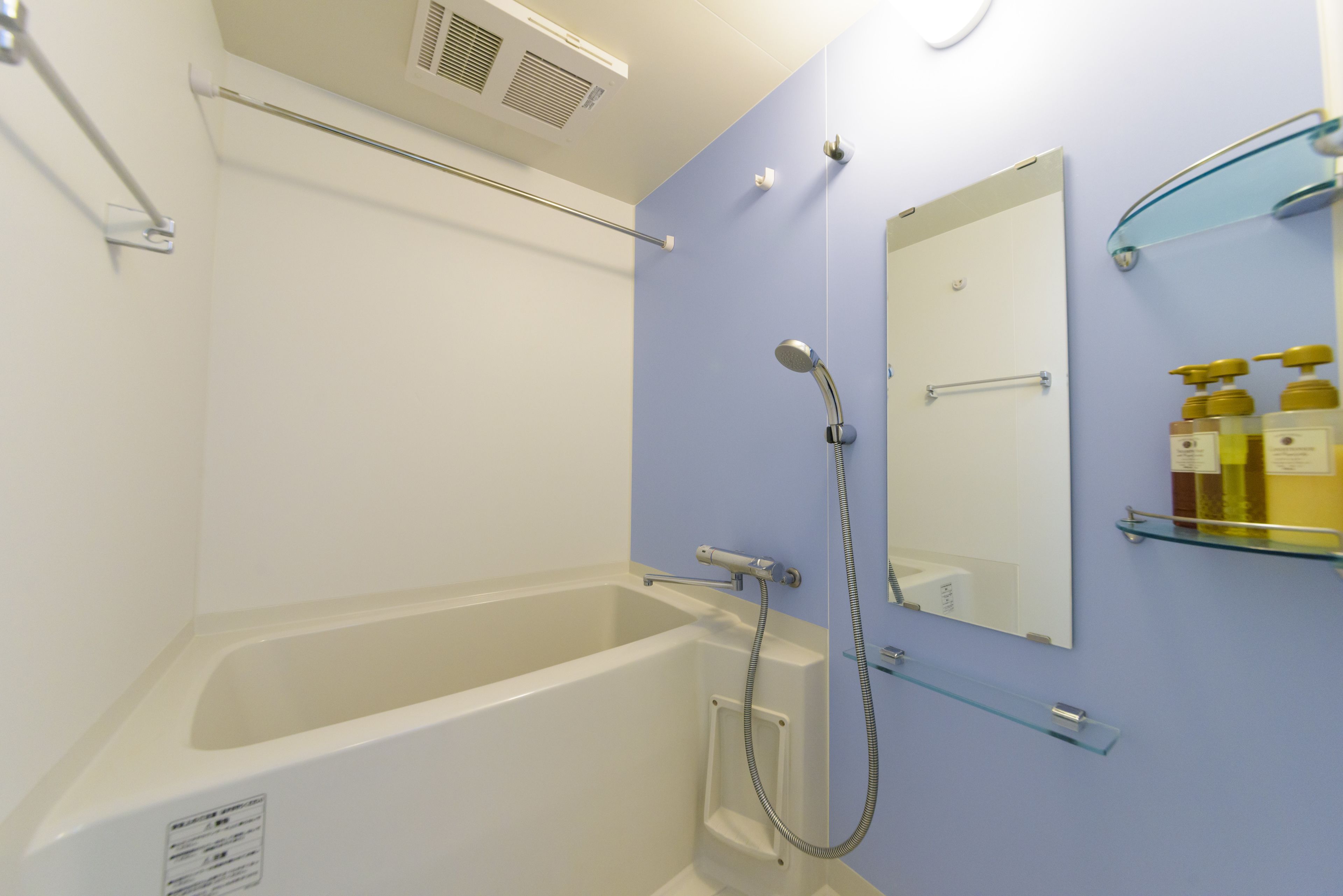 standard double room | bathroom | separate bathtub and shower, deep-soaking bathtub, free toiletries