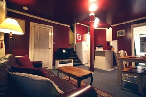 TV, fireplace, DVD player, video library