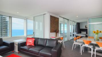 Smart TV, DVD player, books, music library