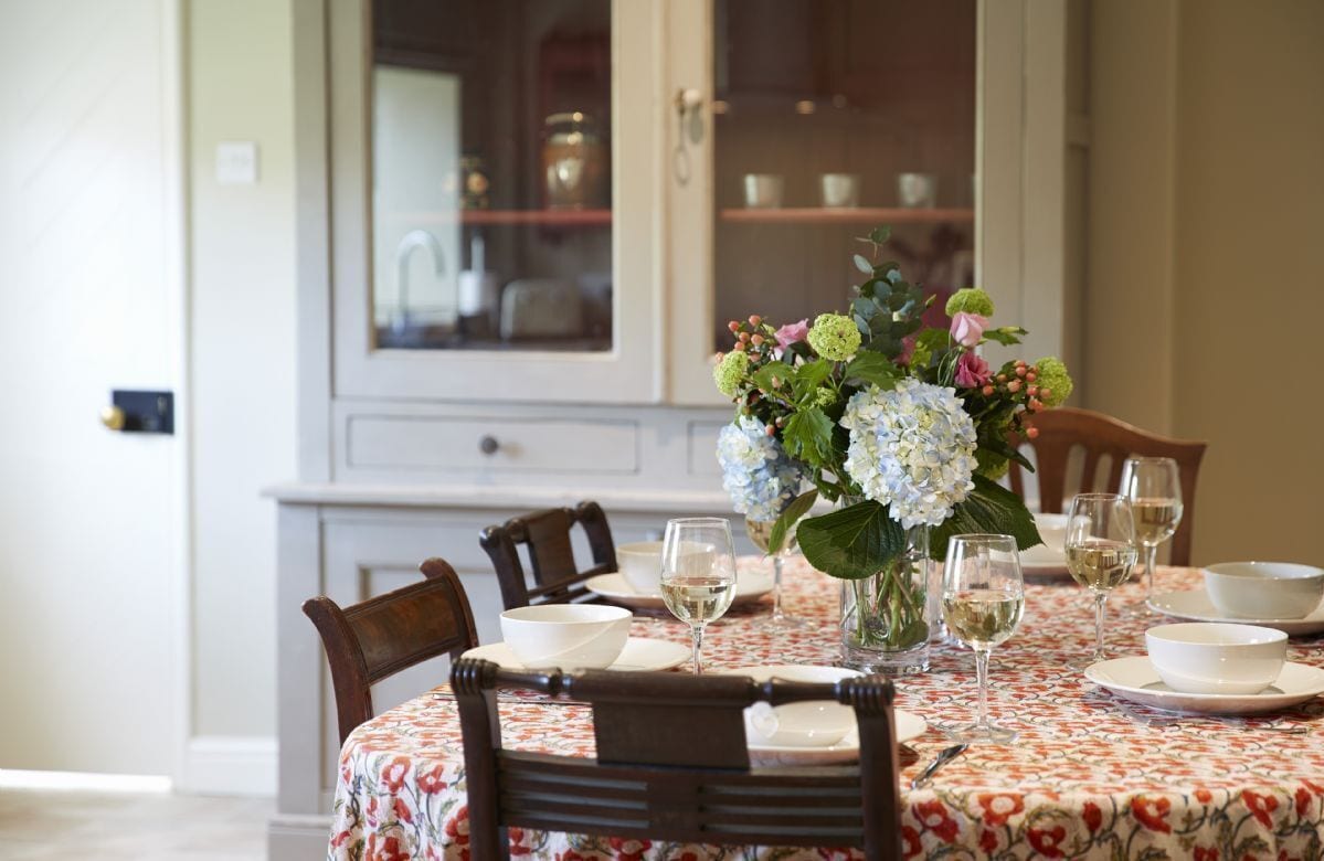 Ground Floor: Enjoy supper and a glass of wine in the farmhouse kitchen table seats six guests
