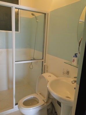 Deluxe Apartment, 3 Bedrooms | Bathroom | Shower, rainfall showerhead, free toiletries, towels