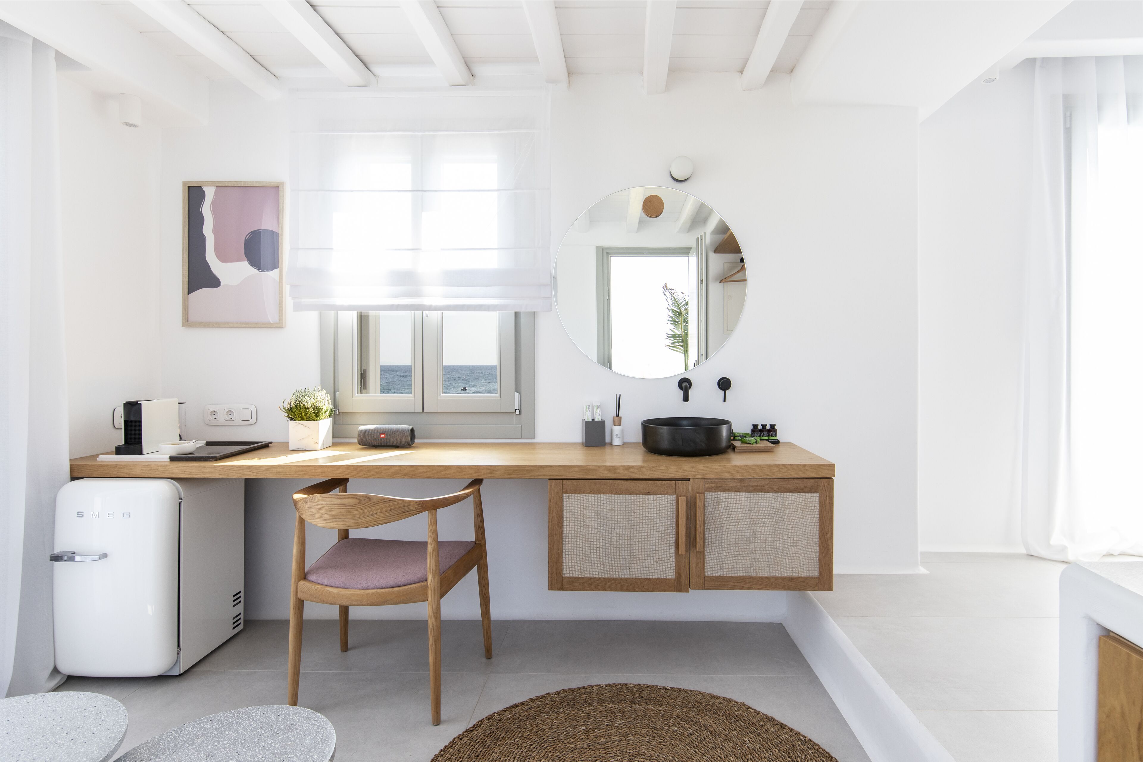 superior double room, sea view | living area | 40-inch smart tv with digital channels, tv