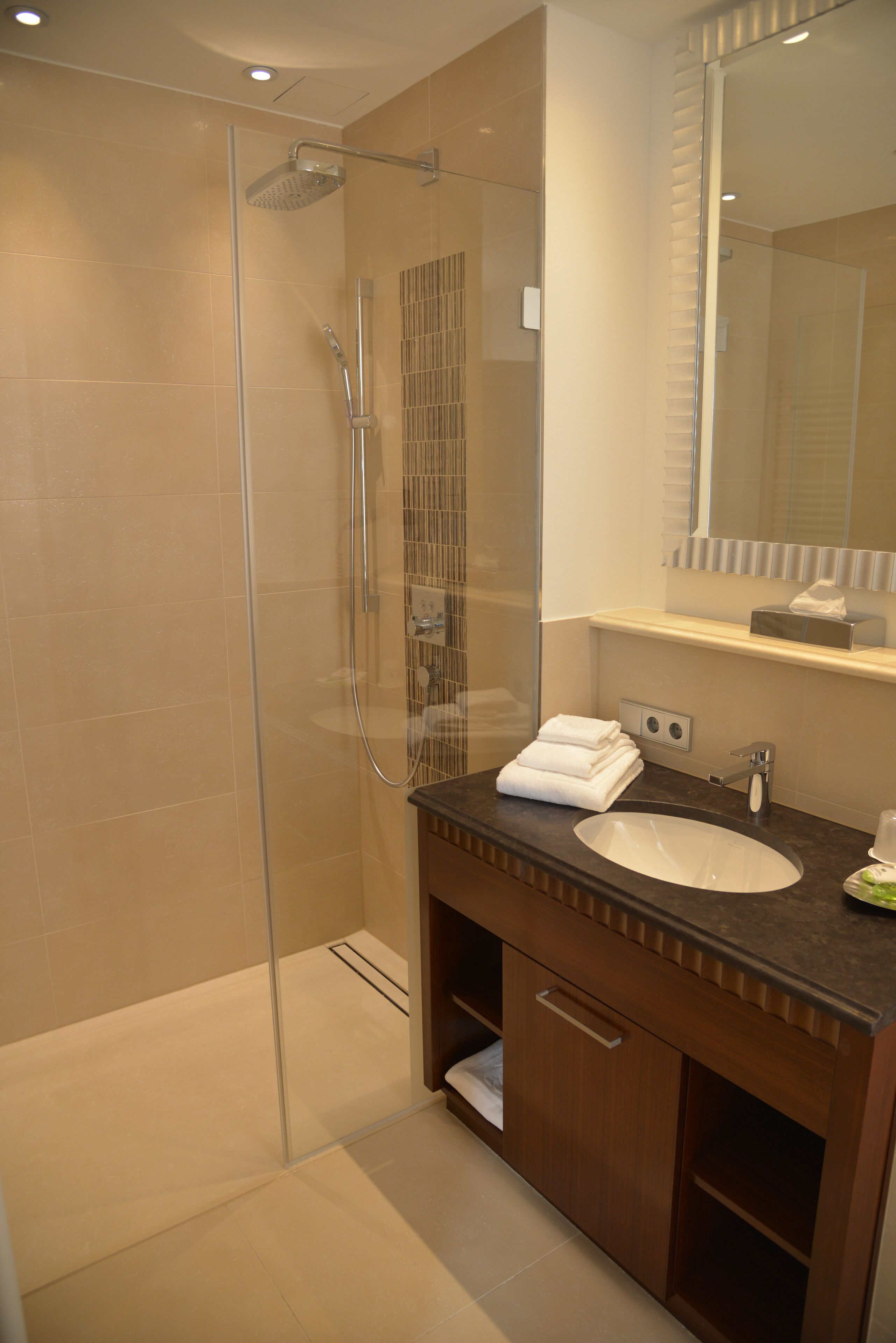 single room | bathroom | shower, free toiletries, hair dryer, towels