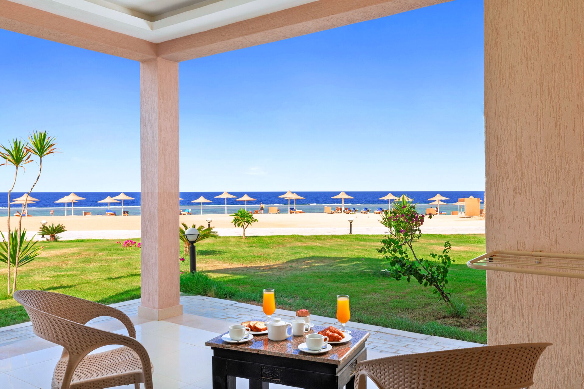 Deluxe-Doppel- oder -Zweibettzimmer, Meerblick | Ausblick vom Zimmer