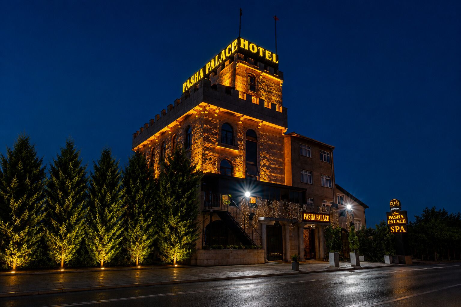 Front of property – evening/night