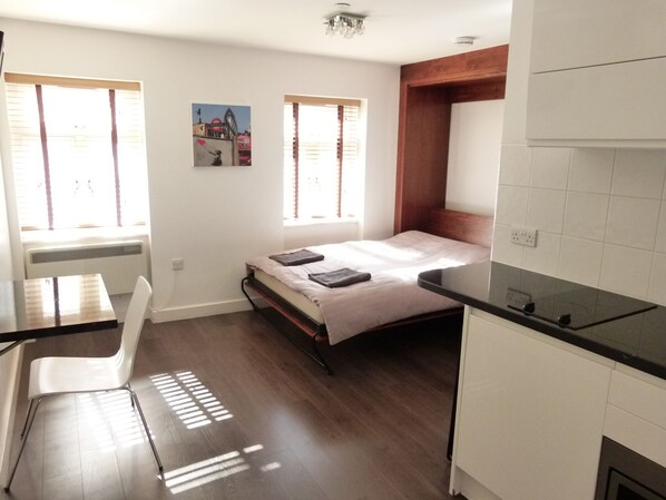 Apartment | Private kitchenette | Fridge, oven, stovetop, cookware/dishes/utensils