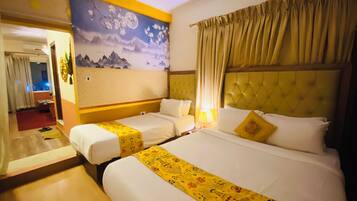 Deluxe Suite | Premium bedding, desk, laptop workspace, iron/ironing board