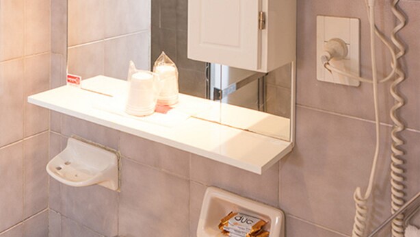 Regadera, amenidades de baño gratuitas, secadora de cabello, toallas 
