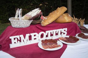 Outdoor banquet area