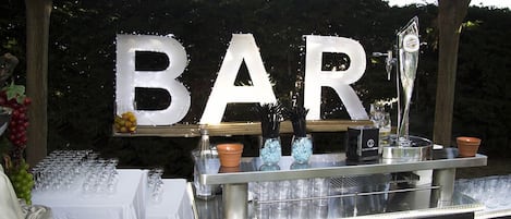 Outdoor banquet area