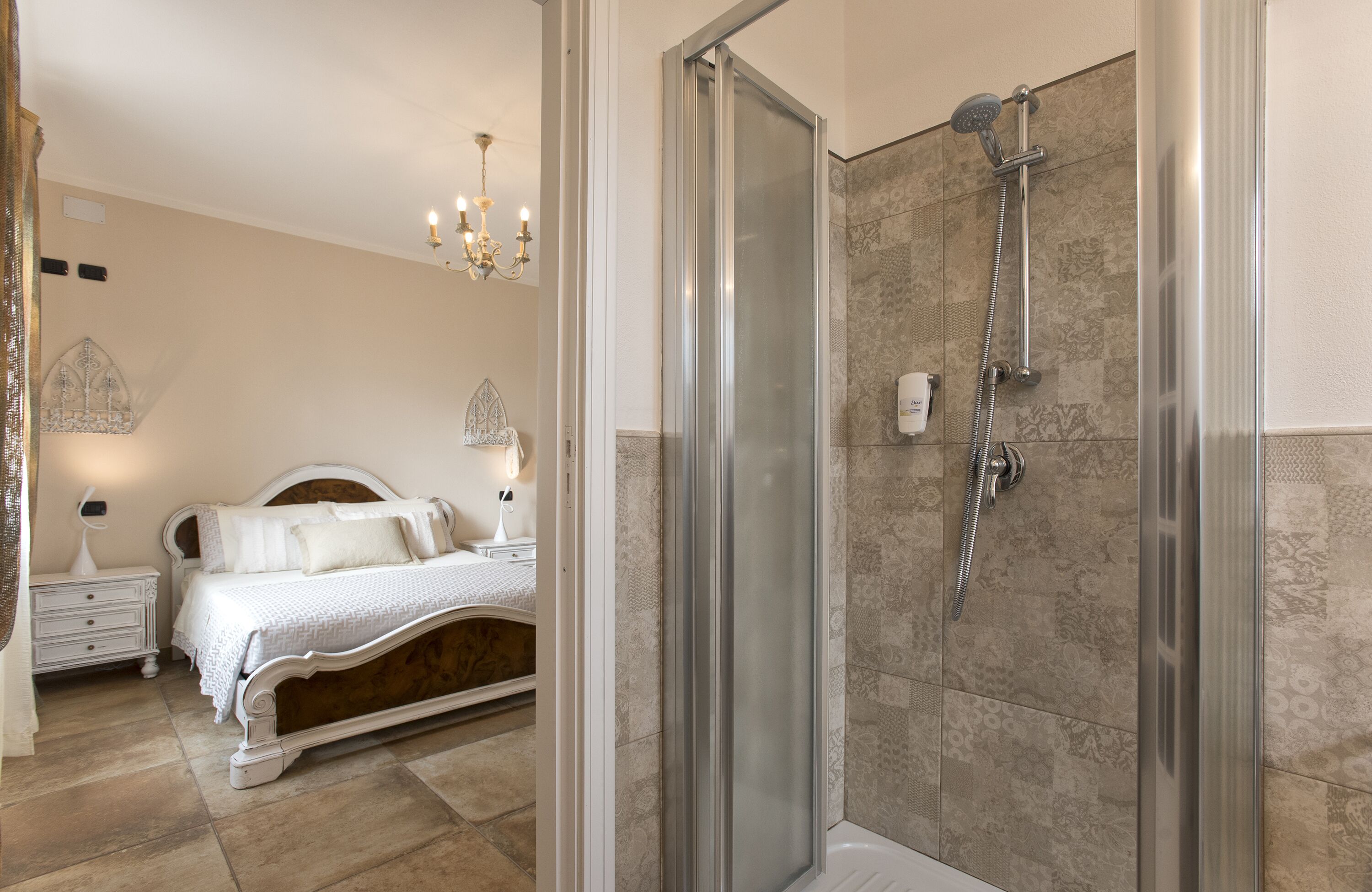 Hair dryer, bidet, towels, soap