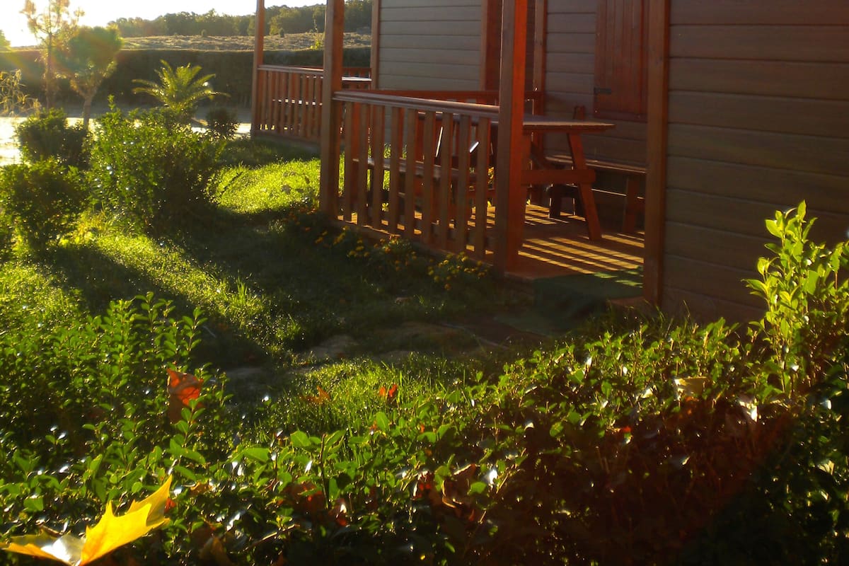 Wooden cabin, 2 Bedrooms | Terrace/patio