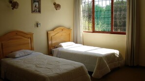 Laptop workspace, free WiFi, bed sheets