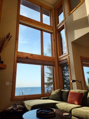 Smart TV, fireplace, DVD player, books