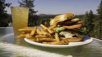 Breakfast, lunch and dinner served