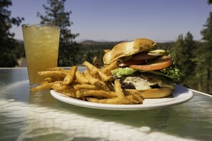 Breakfast, lunch and dinner served