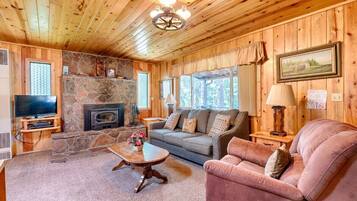 TV, fireplace, DVD player