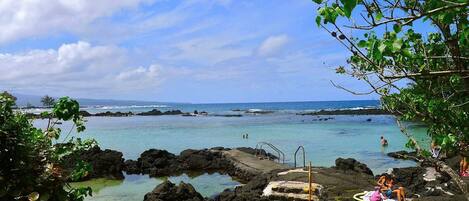 Sun-loungers, beach towels