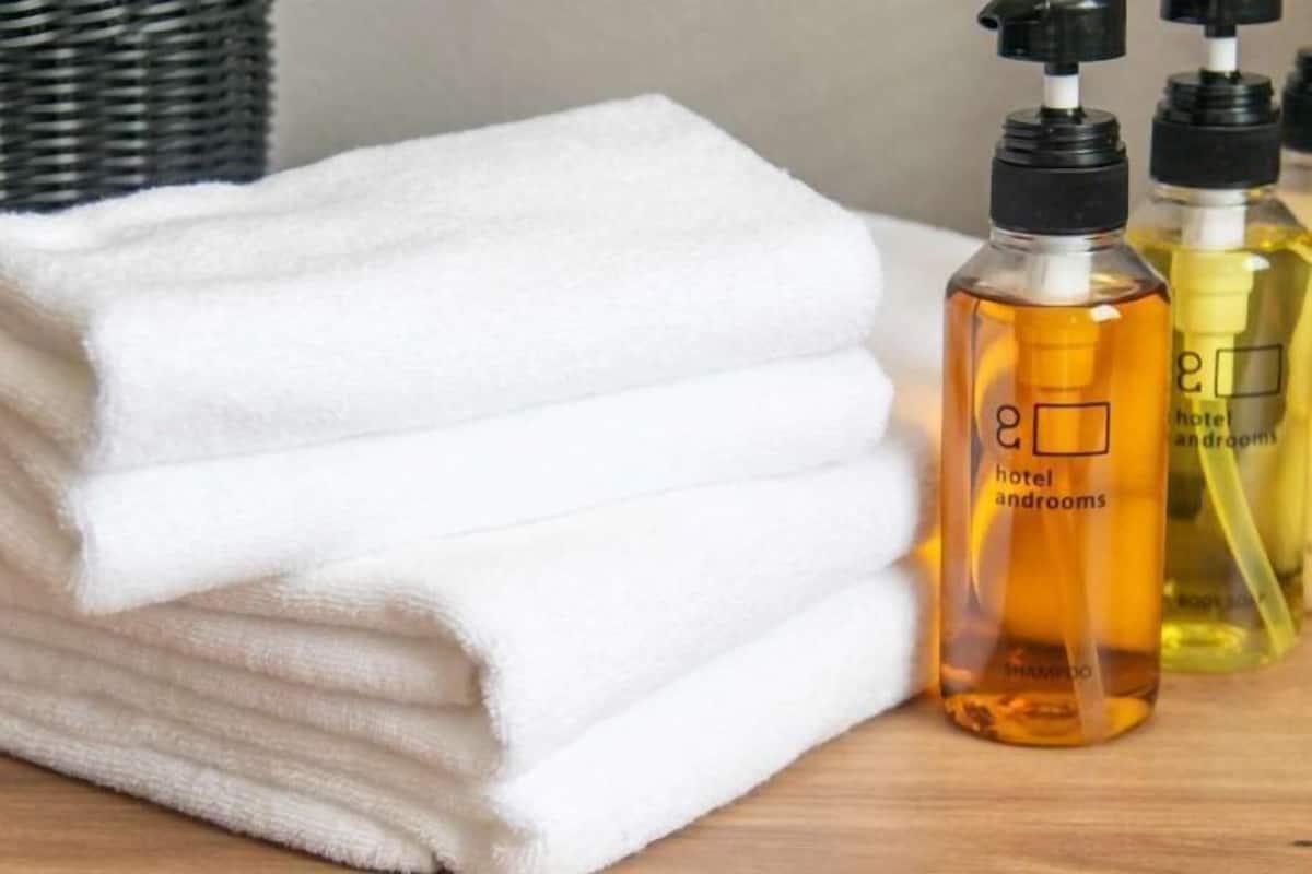 Combined shower/bathtub, free toiletries, hair dryer, slippers