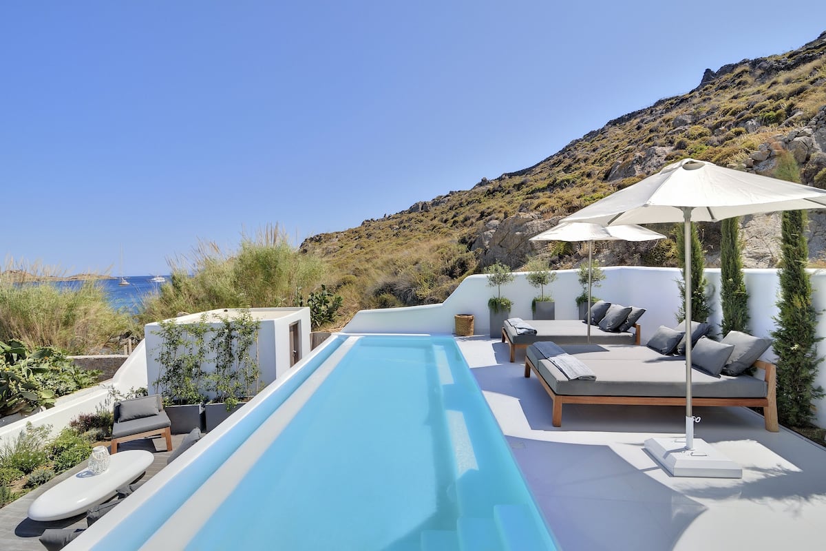 Psarou Villa with Private Pool | Facciata della struttura