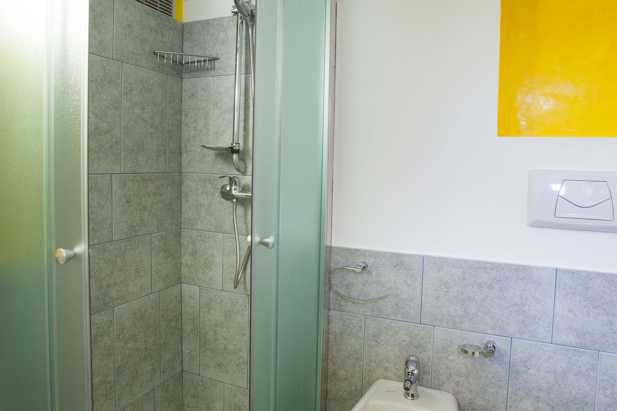 Habitación estándar con 1 cama matrimonial o 2 individuales | Baño | Regadera, amenidades de baño gratuitas, secadora de cabello, toallas