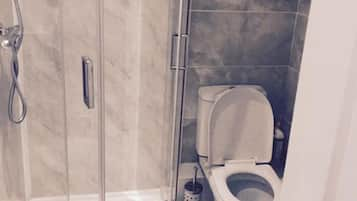 Douche, articles de toilette gratuits, serviettes fournies