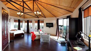 Premium bedding, desk, iron/ironing board, rollaway beds