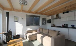 Een televisie en een open haard