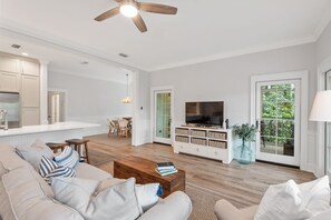 TV, DVD player - Stylish WaterColor Condo - 2BR, 2BA, Wrap Balcony + Resort Perks + 2 Bikes (Santa Rosa Beach)