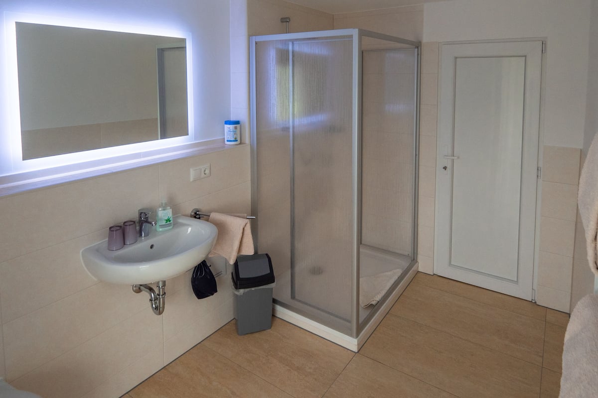 Regadera, amenidades de baño gratuitas, secadora de cabello, toallas