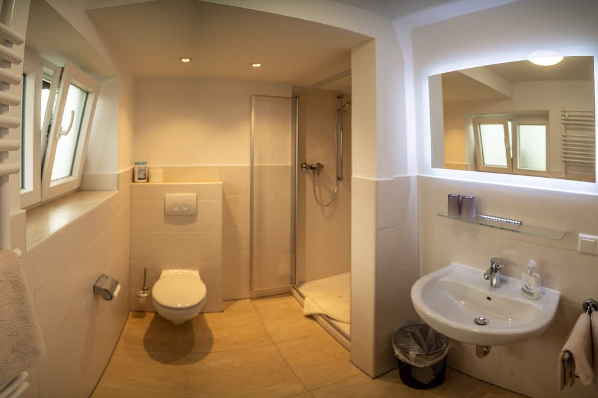 Regadera, amenidades de baño gratuitas, secadora de cabello, toallas