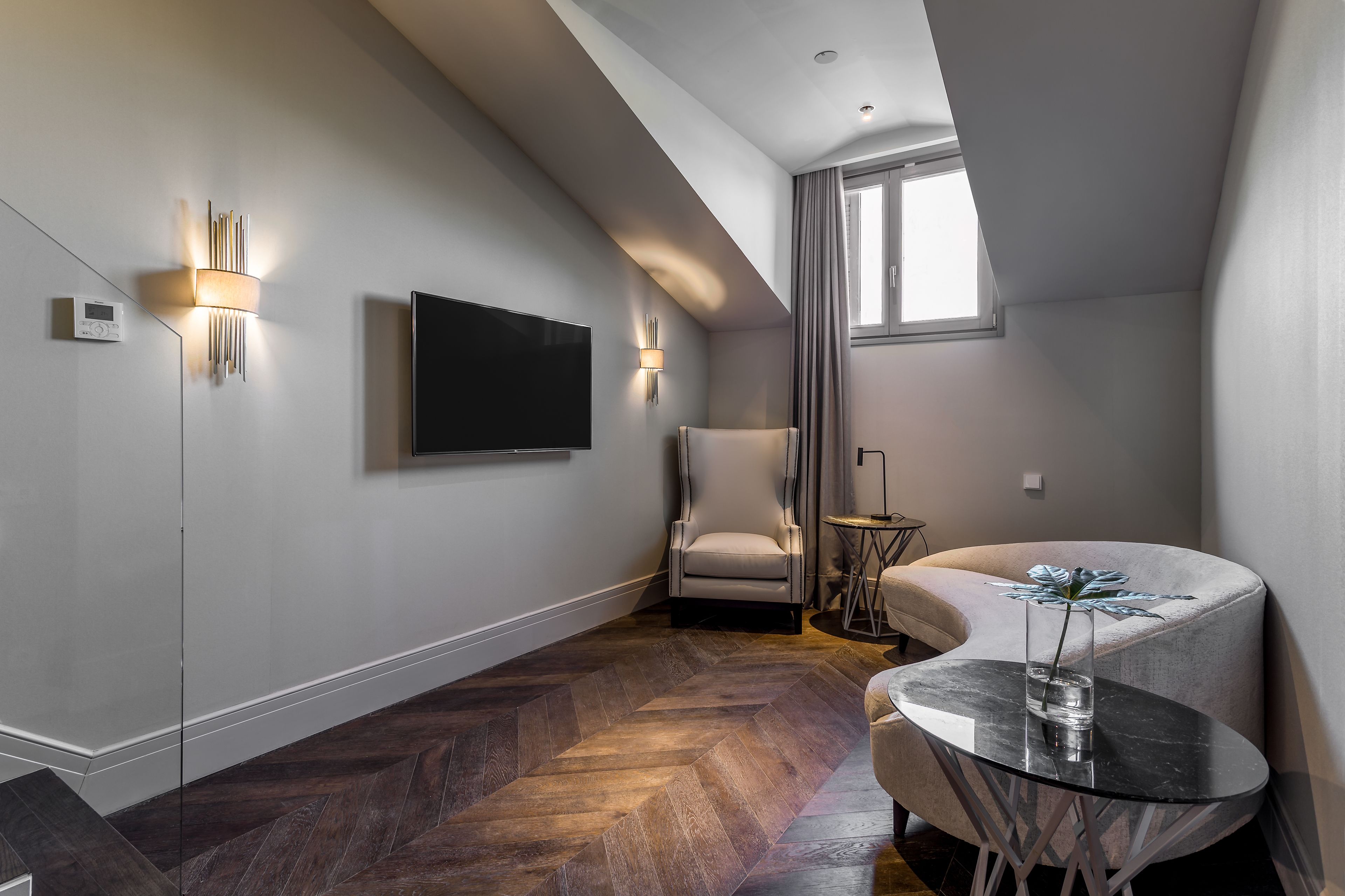 duplex | living room | flat-screen tv