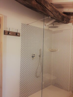 Shower, rainfall showerhead, hair dryer, bidet