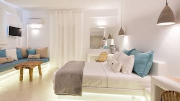 Exclusieve suite, privézwembad, uitzicht op zee | 1 slaapkamer, een minibar, een kluis op de kamer