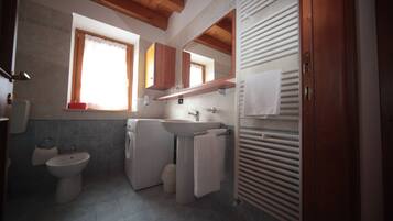 Free toiletries, hair dryer, bidet, towels