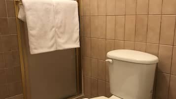 Habitación, 1 habitación | Baño | Regadera, amenidades de baño gratuitas, toallas