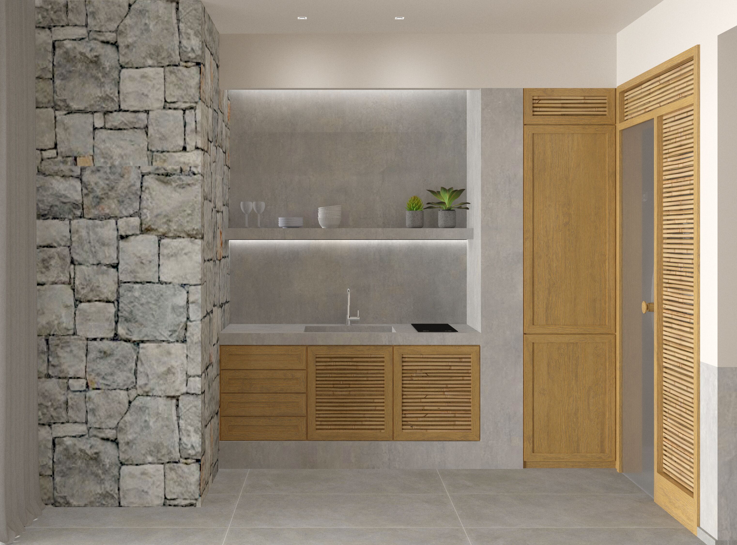 Signature Suite Sea View with Private Pool | 専用キッチン | 冷蔵庫、コンロ、エスプレッソマシン、コーヒー / ティーメーカー