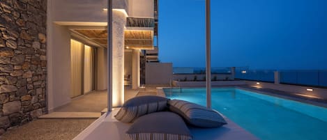 Signature Suite Sea View with Private Pool | Frette Italian sheets, memory-foam beds, in-room safe, blackout curtains
