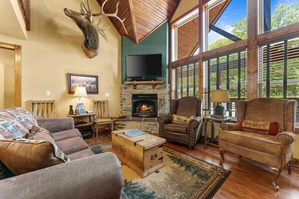 Smart TV, fireplace