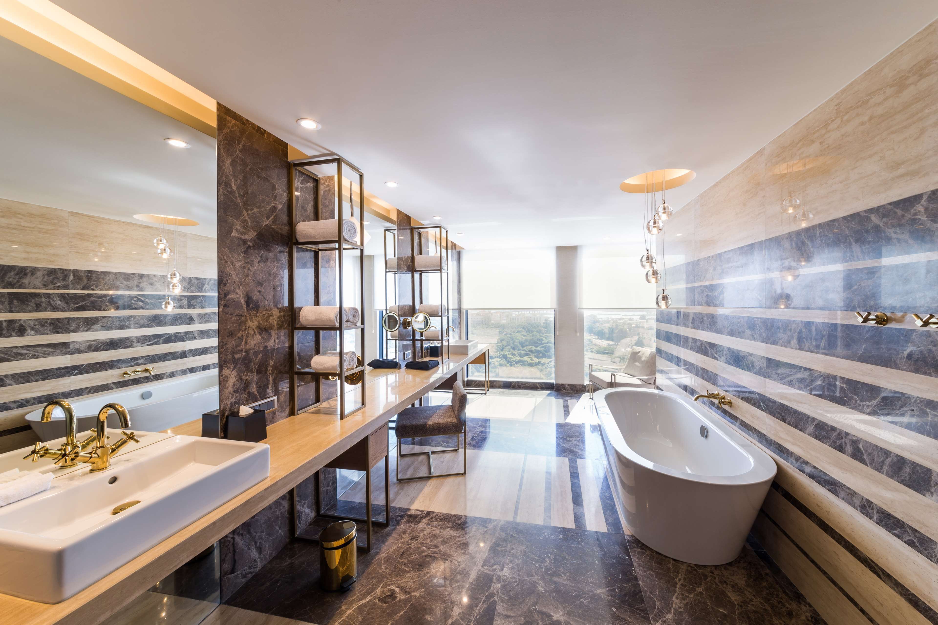 rainfall showerhead, free toiletries, hair dryer, bathrobes