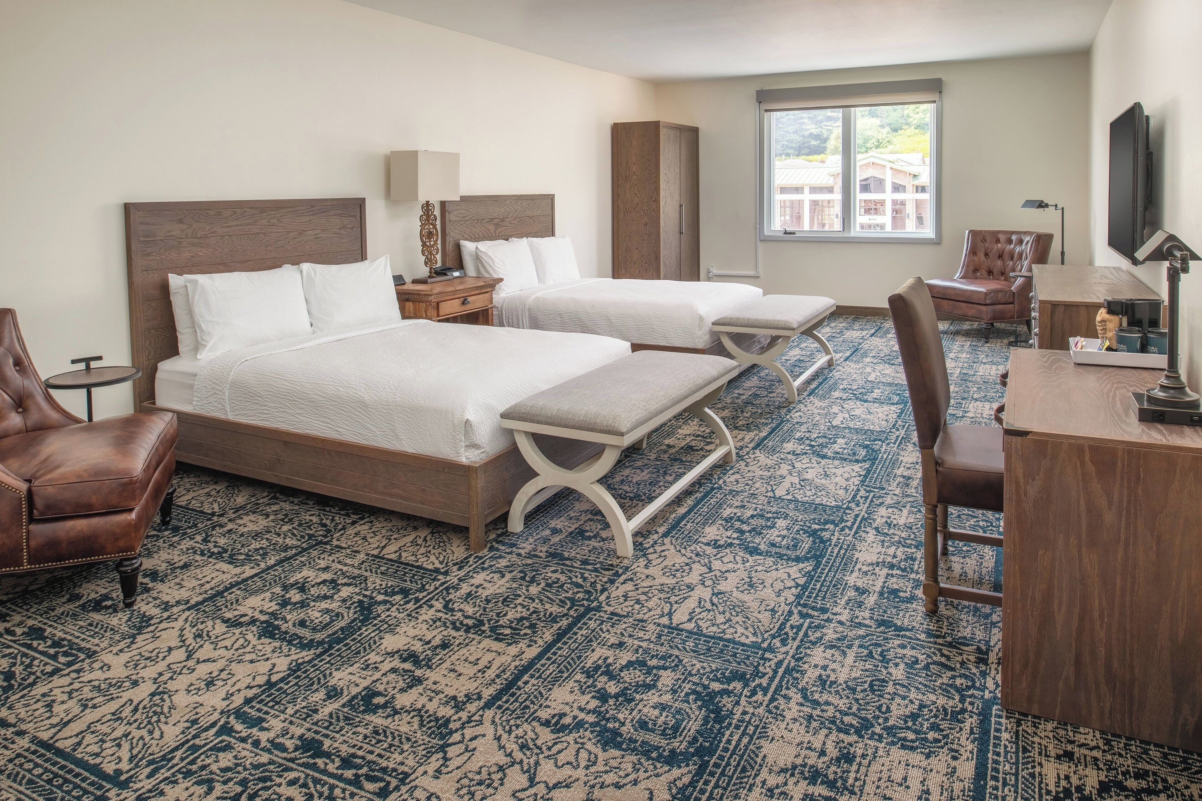 desk, blackout curtains, iron/ironing board, free wifi