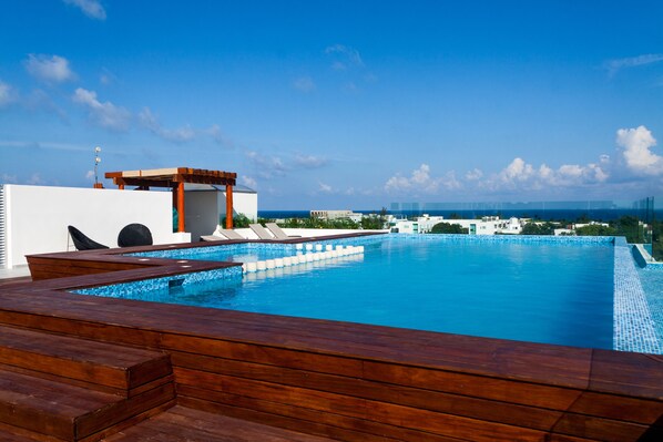 Outdoor pool, a rooftop pool