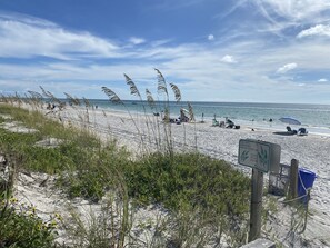 Plage à proximité, chaises longues, serviettes de plage