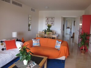 Televisie, een open haard en een dvd-speler