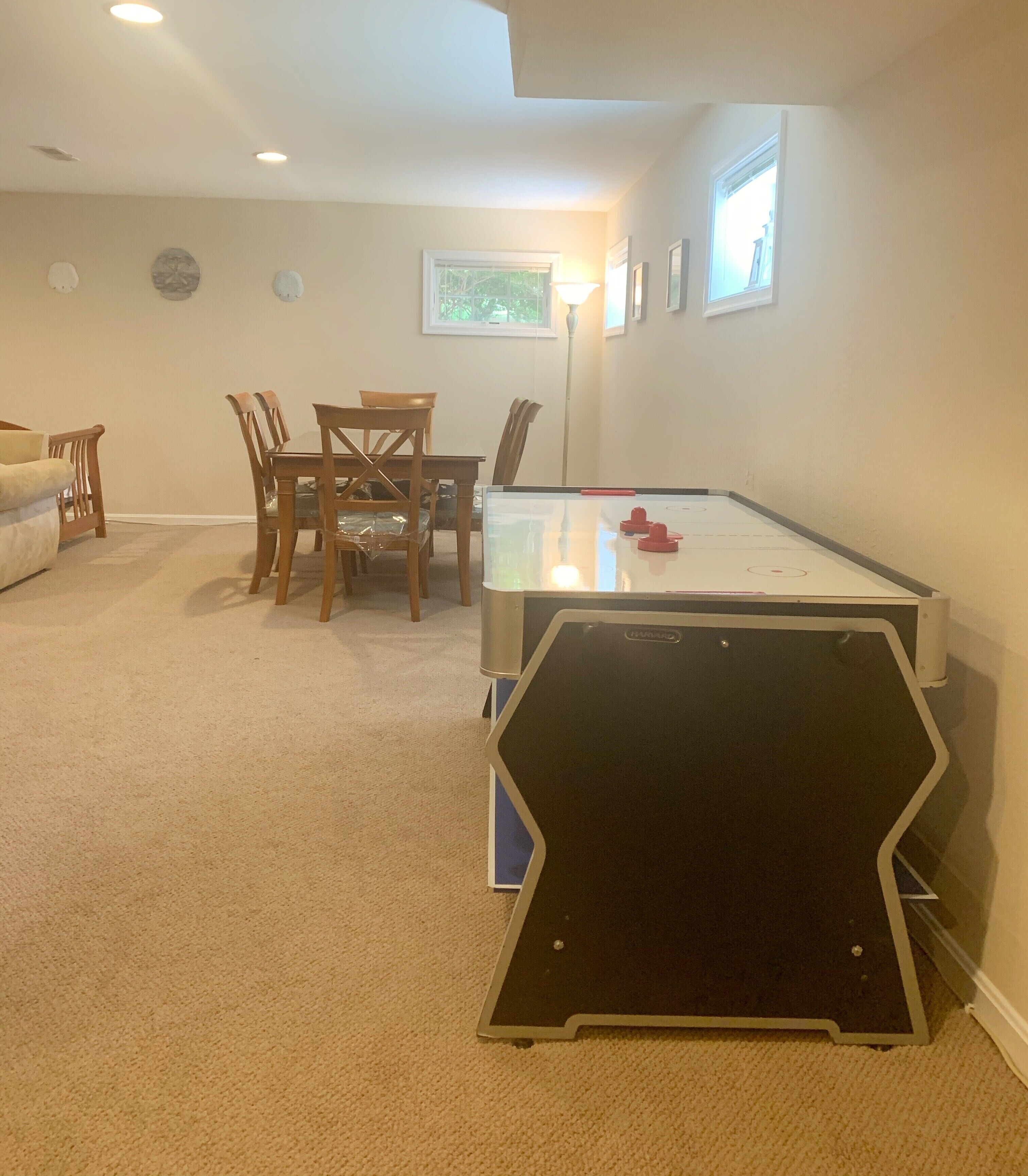 Game table with Air Hockey, Ping Pong, & Pool.  Plenty of Seating for All!