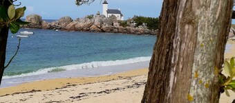 800 m hav, strender, og stedet til Ménéham, KERLOUAN, 3 km fra BRIGNOGAN, stor hage