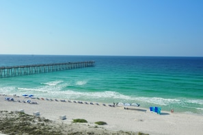 On the beach, beach towels