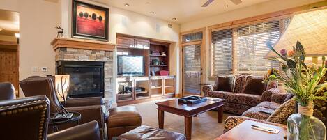 TV, fireplace, stereo