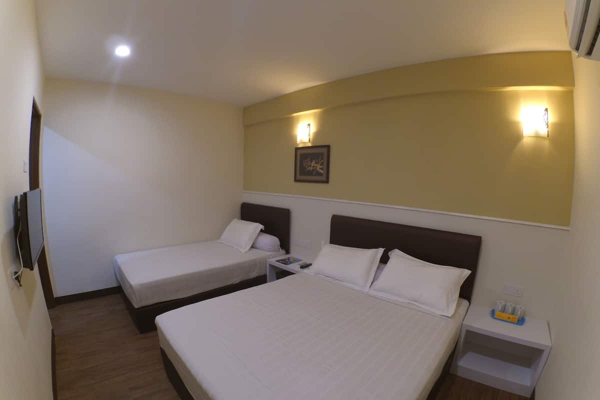 Blackout curtains, iron/ironing board, free WiFi, bed sheets